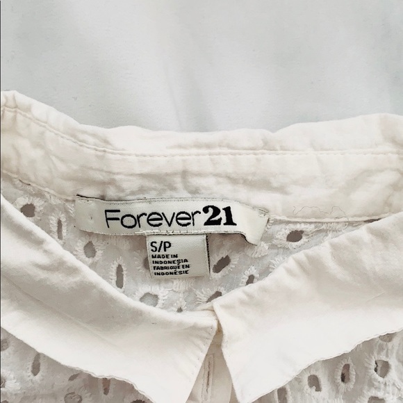 Forever21 White Eyelet Crop Tank Top - Picture 4 of 6